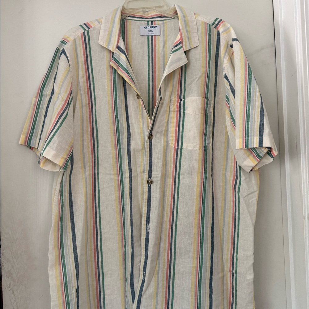 Old Navy Men's Striped Casual Shirt - Multicolor